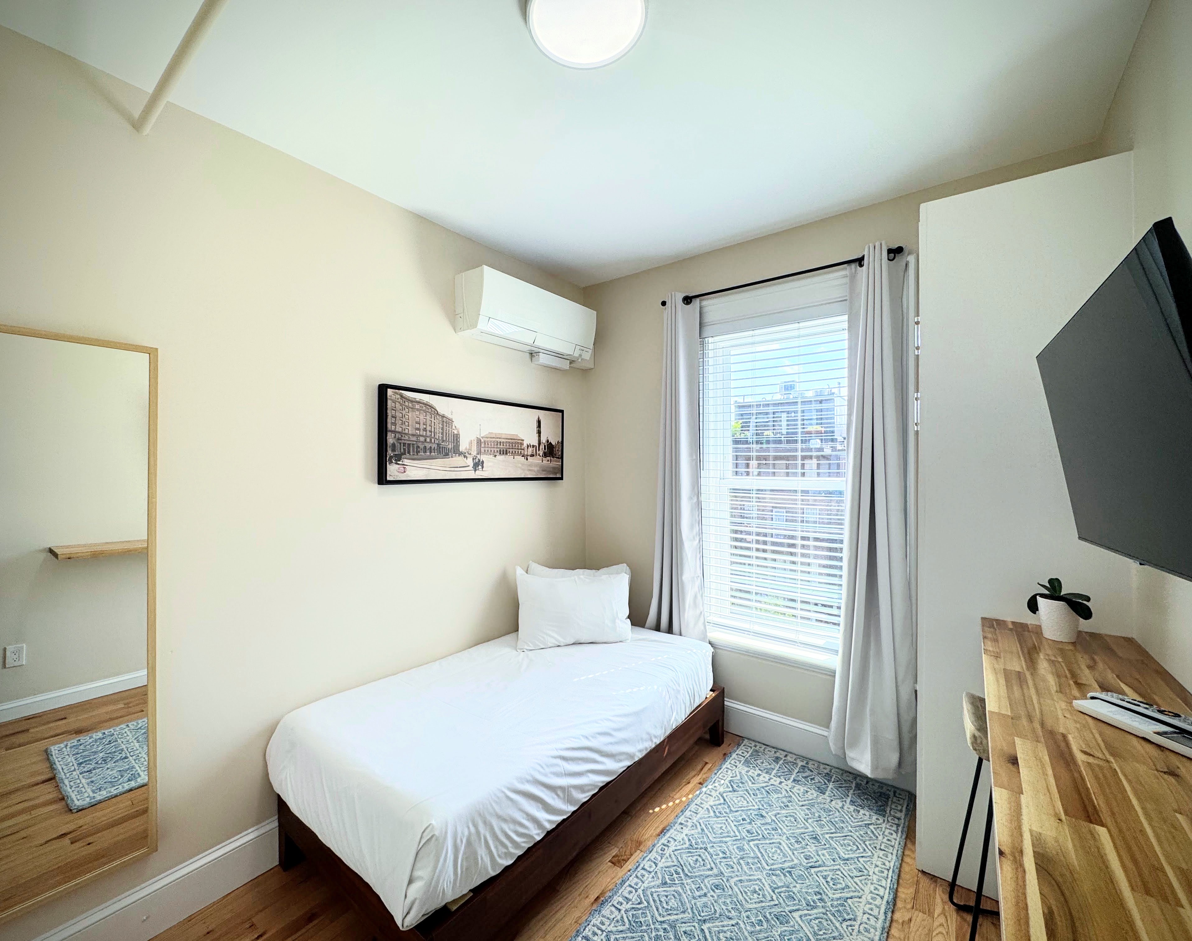 Twin bed with full length mirror