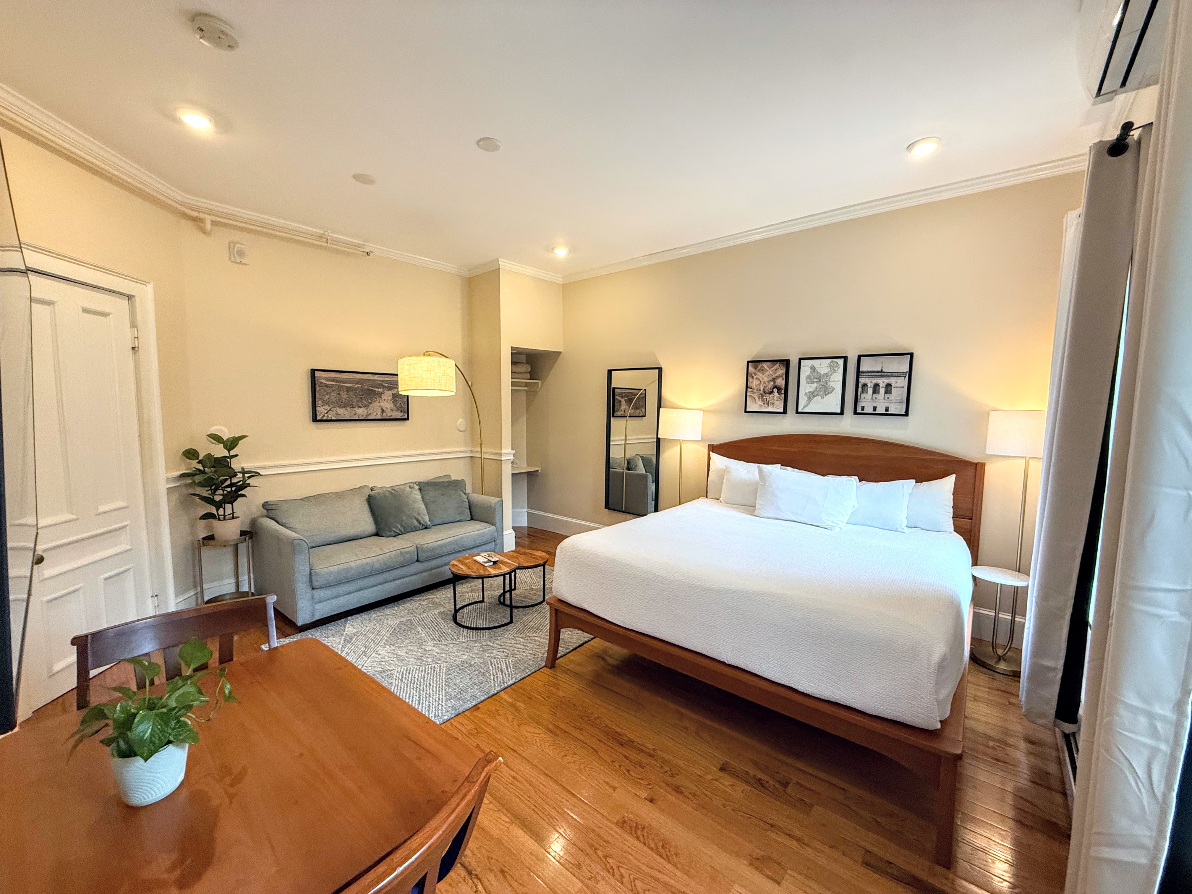 king bed with sofa