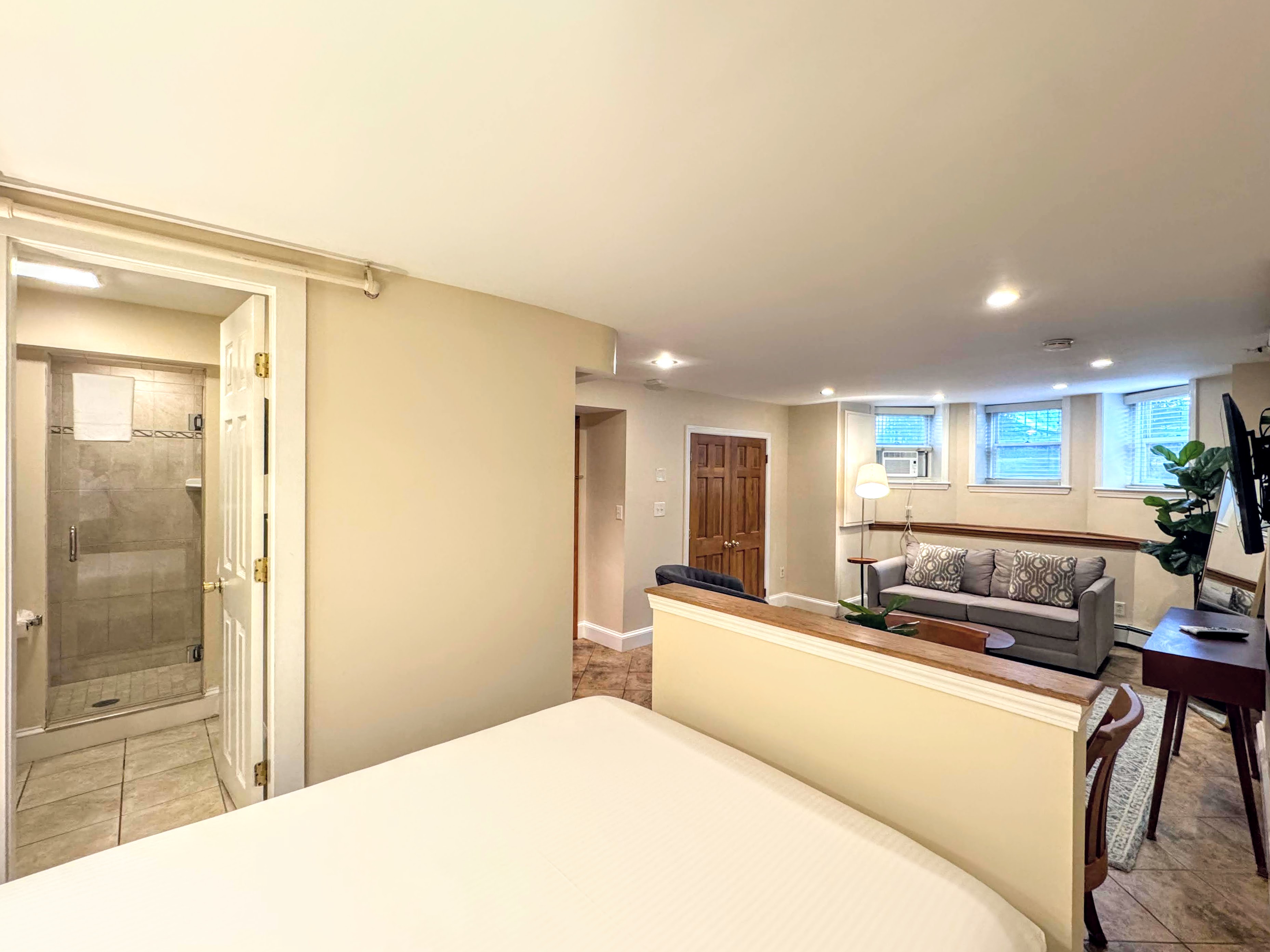 Queen bed with sofa