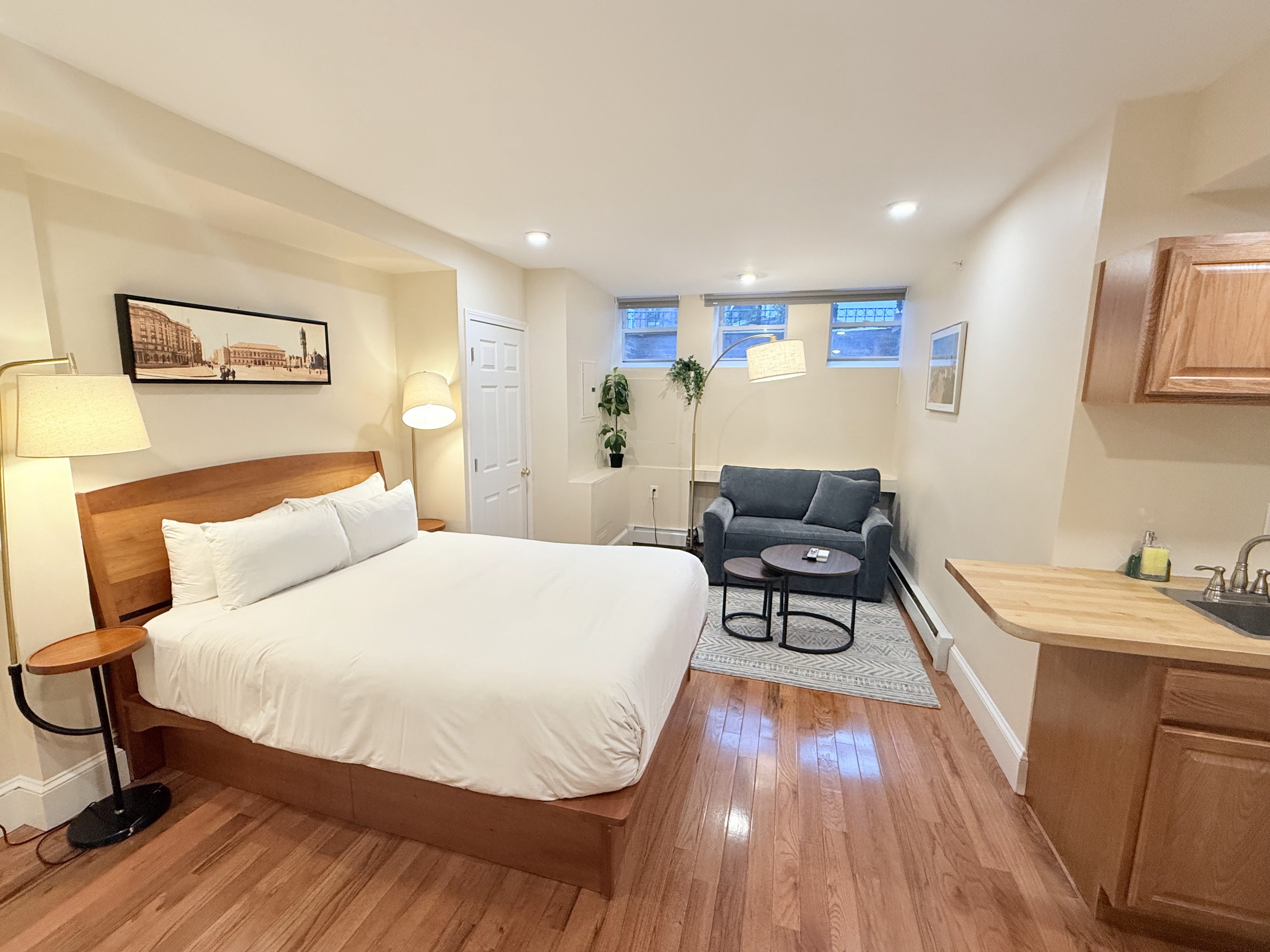 Queen bed with sofa